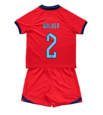 Anglia Kyle Walker #2 Koszulka Wyjazdowych Dziecięca MŚ 2022 Krótki Rękaw (+ Krótkie spodenki)